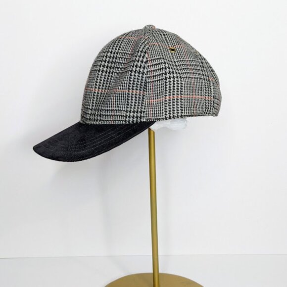 Tweed Fall Baseball Cap One Size Minimalist Plaid Casual 6 Panel Ball Hat - Picture 2 of 6